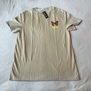 Mister Tee Mens Limitless Butterfly Graphic T-Shirt Wet Sand Beige BY001US Large